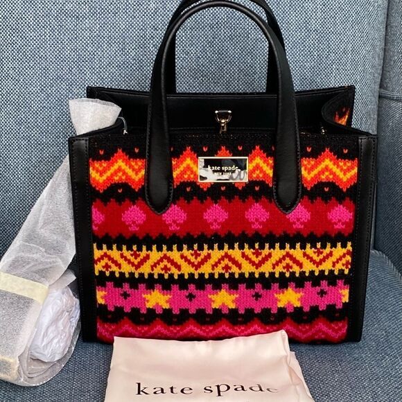 Kate Spade New York Women’s Manhattan Carnival Fair Isle Small Tote - Picture 3 of 14